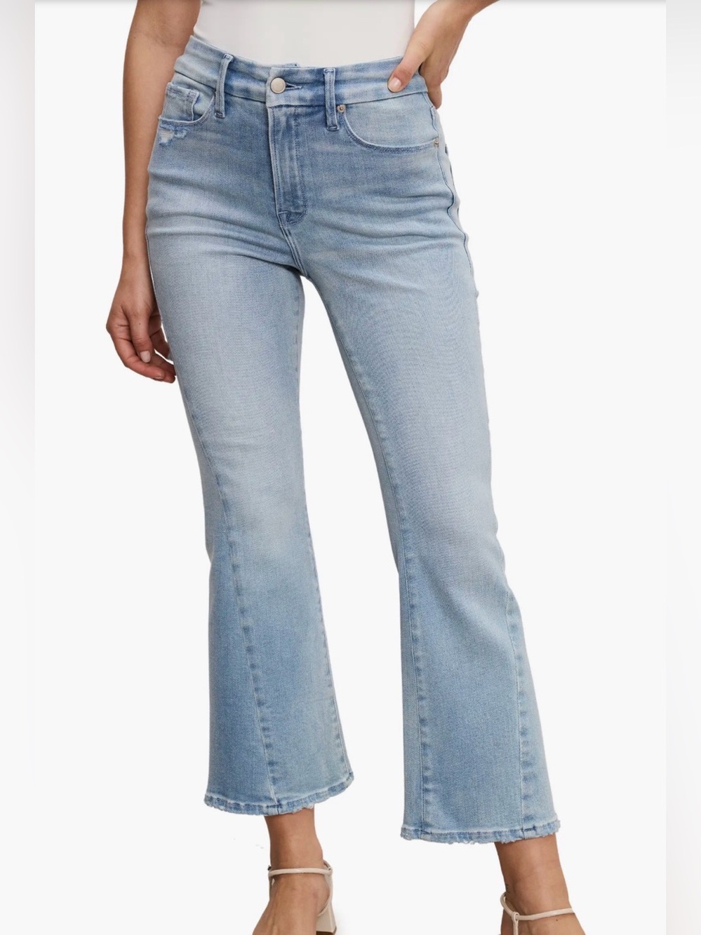 NEW Good American Good Legs Crop Mini Boot - Size 8